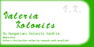 valeria kolonits business card