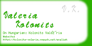 valeria kolonits business card